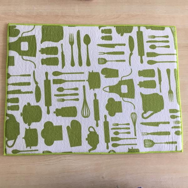 Sinlge packed 1pc Microfiber  printeted water absorb dish mat kitchen water pad with grid patten