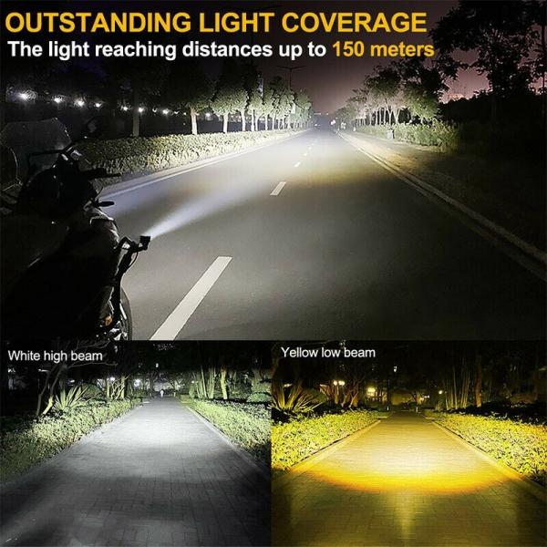 3570 LED Motorcycle Fog Light 40W 20*2 Dual Color Spot Beam Moto Accessories