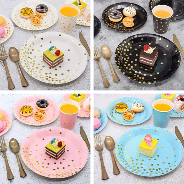 Colourful Party Plates Cups Napkins Sets for Fully Customized Disposable Paper Plates
