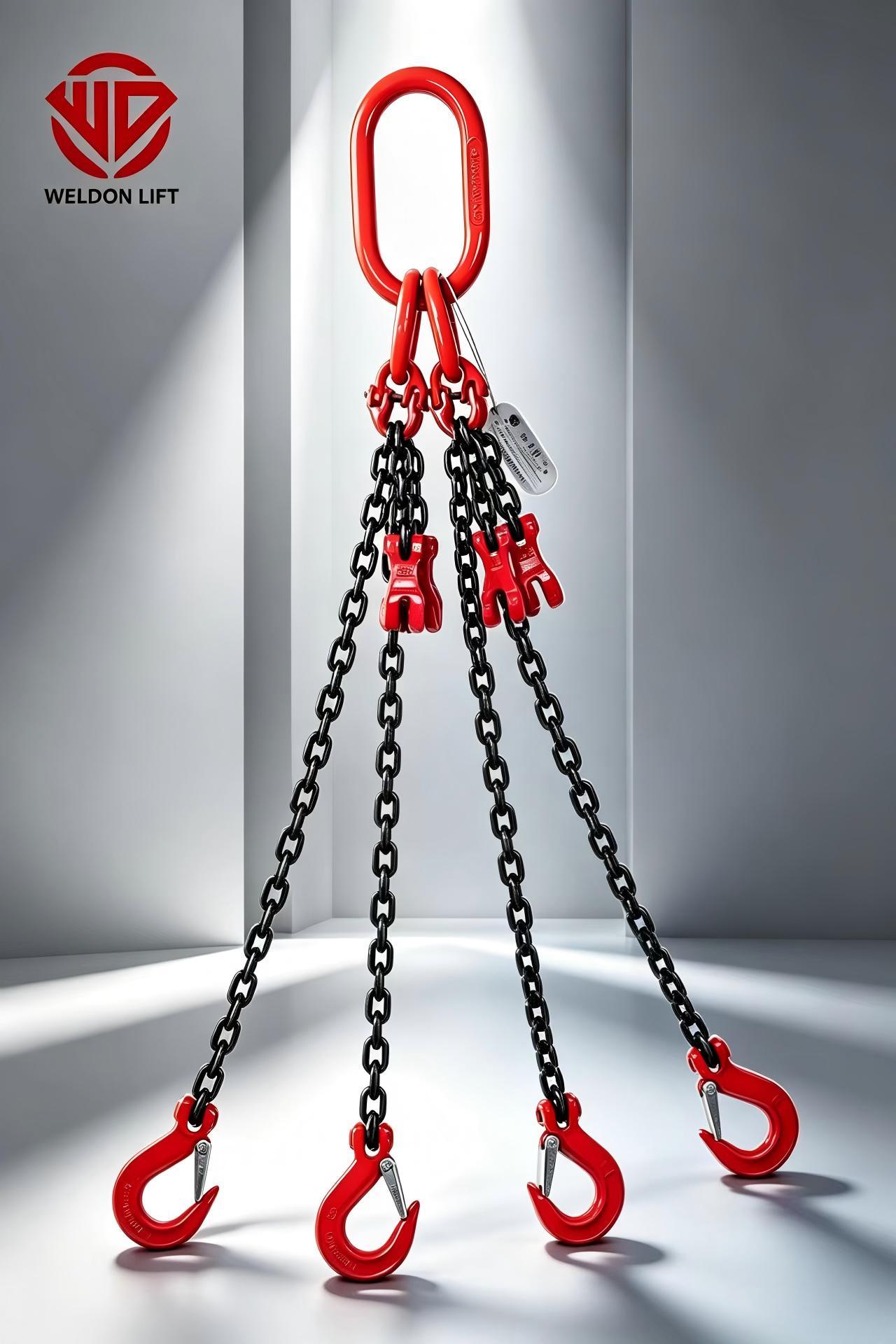 Durable Lifting Chain Sling Corrosion Resistant G80 Lifting Sling Equipped With Chain Rigging Hooks