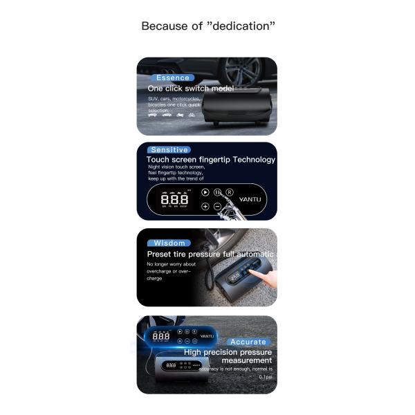 Silent Inflatable Electric Car Pump for Audi Vehicles YANTU A26 Portable Tyre Inflator