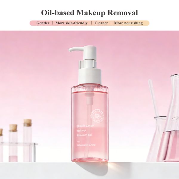 OEM ODM Custom Brand Factory Double Layer Makeup Remover Oil Vegan Hydrating Facial Cleansing Oil Face Care Skincare Products