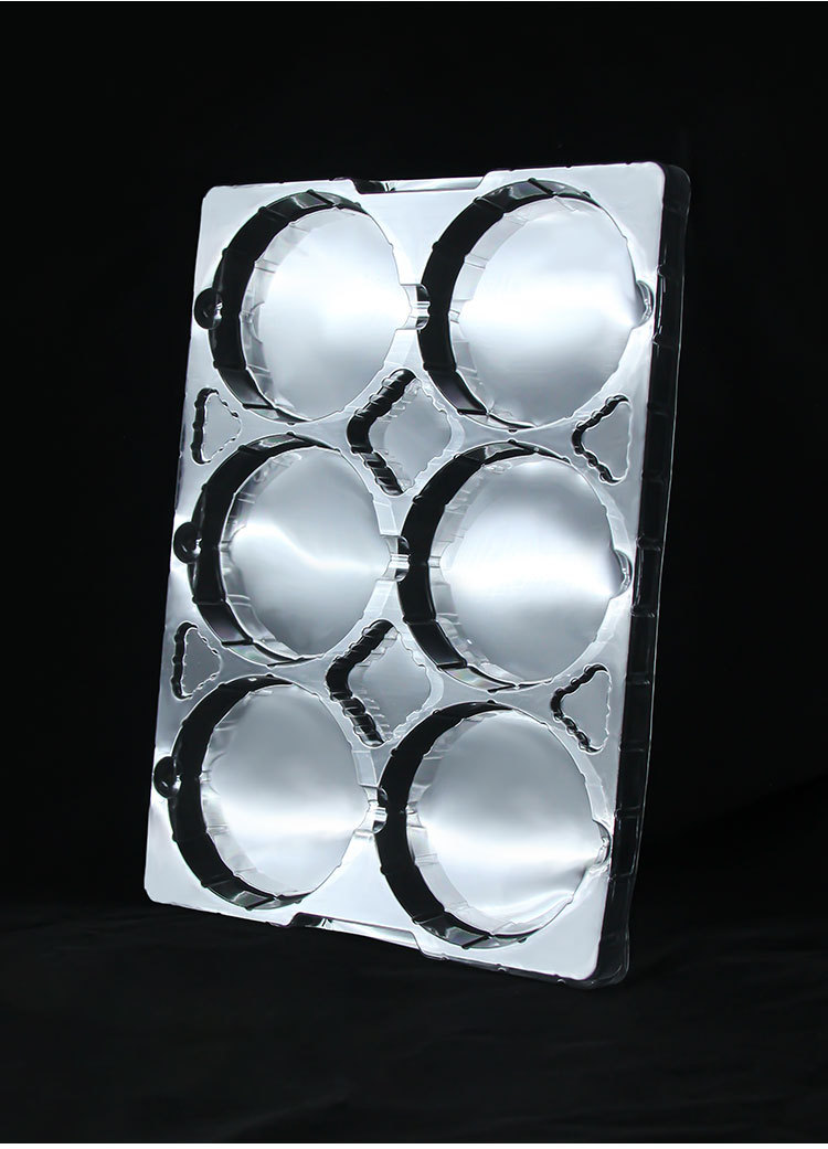 6-cell Rectangular Transparent PET Anti-static Tray Automotive Parts Blister Packaging
