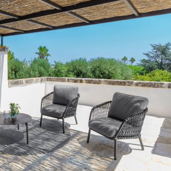 Mail Packing N Modern Design Outdoor Furniture with Back Support and Rope Detail