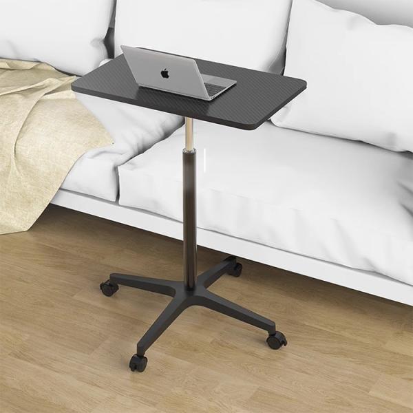 Rustic Brown Metal Pneumatic Stand Workbench Table for Home Office Computer Work