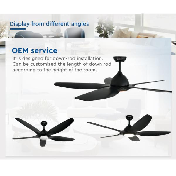 led ceiling fan fã de teto 60inch de baixo nível de ruído 38W com controlo a distância bem escolhido de 5 velocidades