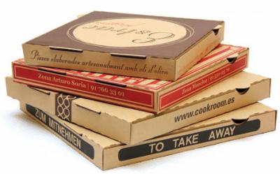 Custom logo print 4cm E flute Pantoon color pizza box for packing, take away pizza box