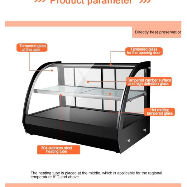 Витрина из изогнутого стекла Электрический промышленный ресторан закусочная 2 слоя горячее питание дисплей теплее