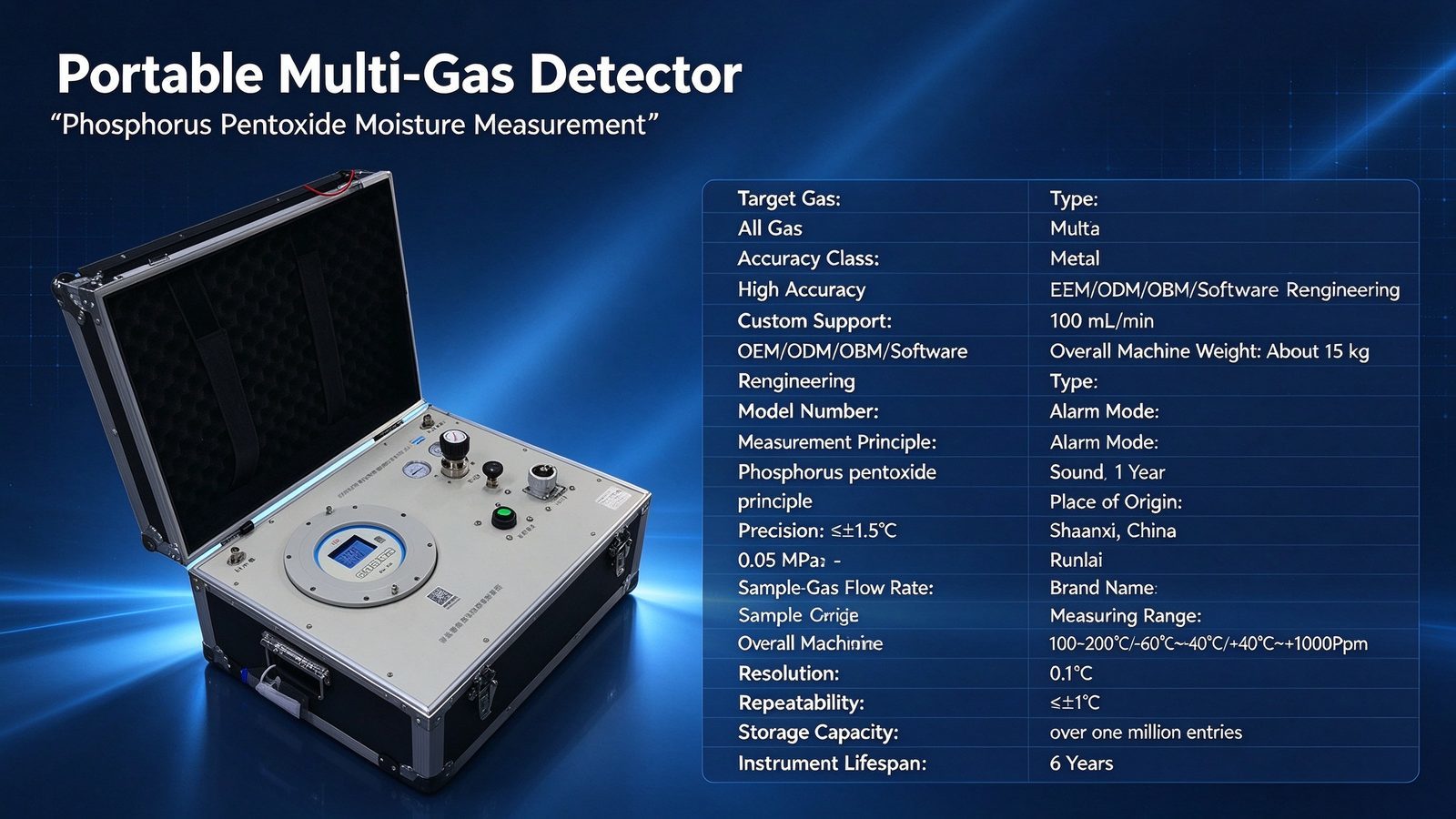 Explosion Proof Portable Gas Dew Point Meter Micro Water Analyzer For Natural Gas SF6 Field Use