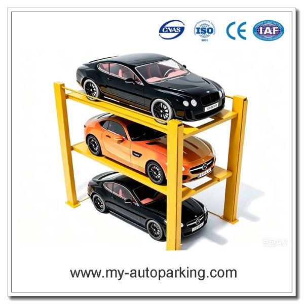 Heavy Duty 3 Level Four Post Triple Stacker Vehicle Parking Lifting Machine China Manufacturer