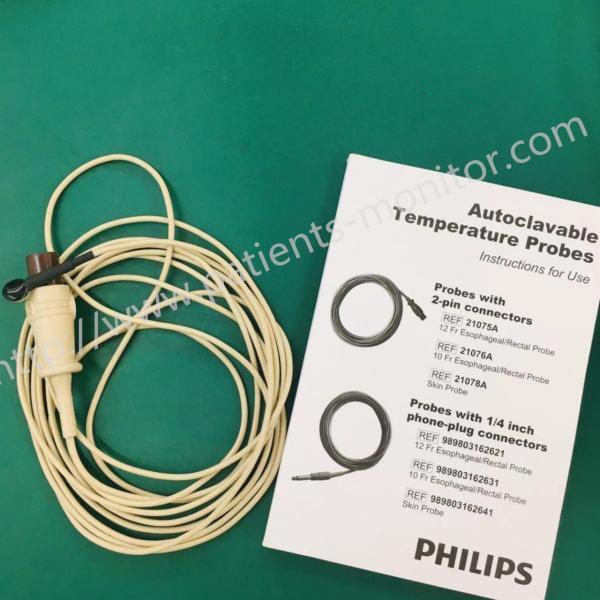 Philip 21078A Moniteur du patient, sonde de température de surface de la peau, connecteur à 2 broches réutilisable 989803100901