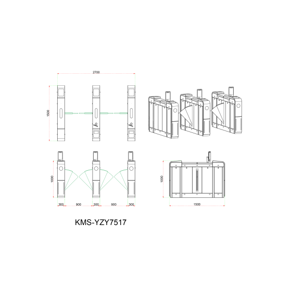 Hotel Wing Gate Turnstile With Card Access Anti-tailgating And Entry Logs