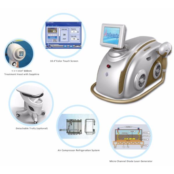 micro channel 808nm Diode Laser Hair Removal Machine with cold laser , Medical Laser Equipment