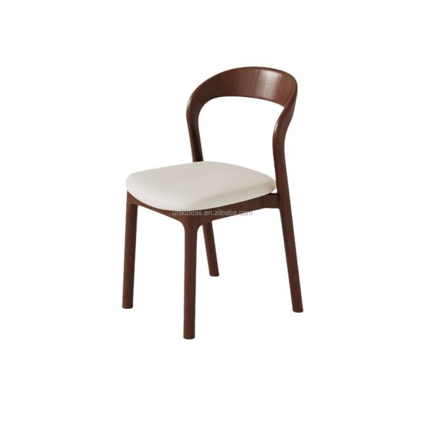 Luxury Nordic High Quality Solid Wood Dining Chair Upholstered Seat Commercial Restaurant Bar Dining Cafe Chair