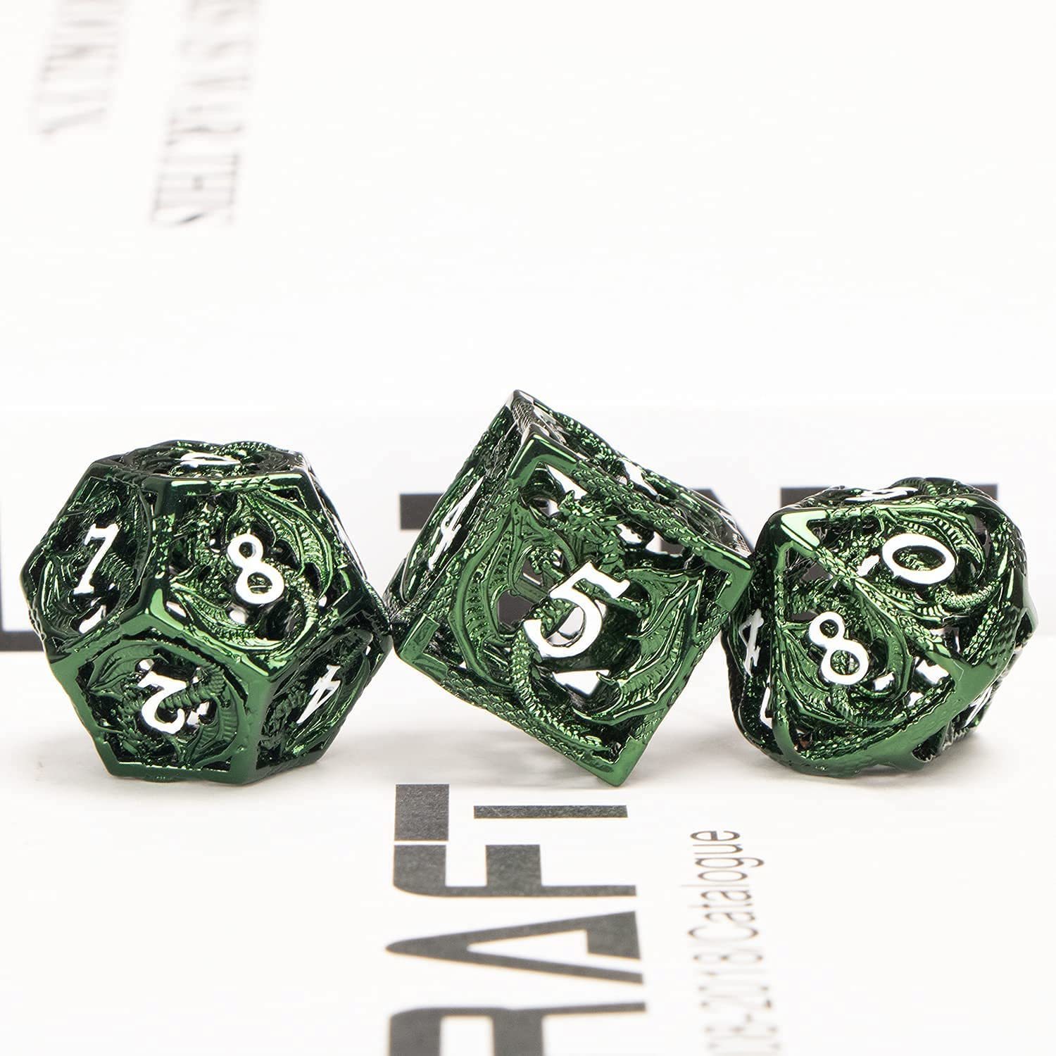 Customized Color Zinc Alloy Metal Dice Set 14-20mm for DND Gaming Casino Hollow Dice