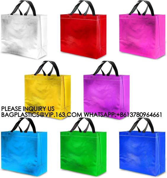 Sparkle Gift Bags With Tissues – Set Of Rose Gold Reusable Shiny Gift Bags Medium Size - Ideal As Goodie Bags
