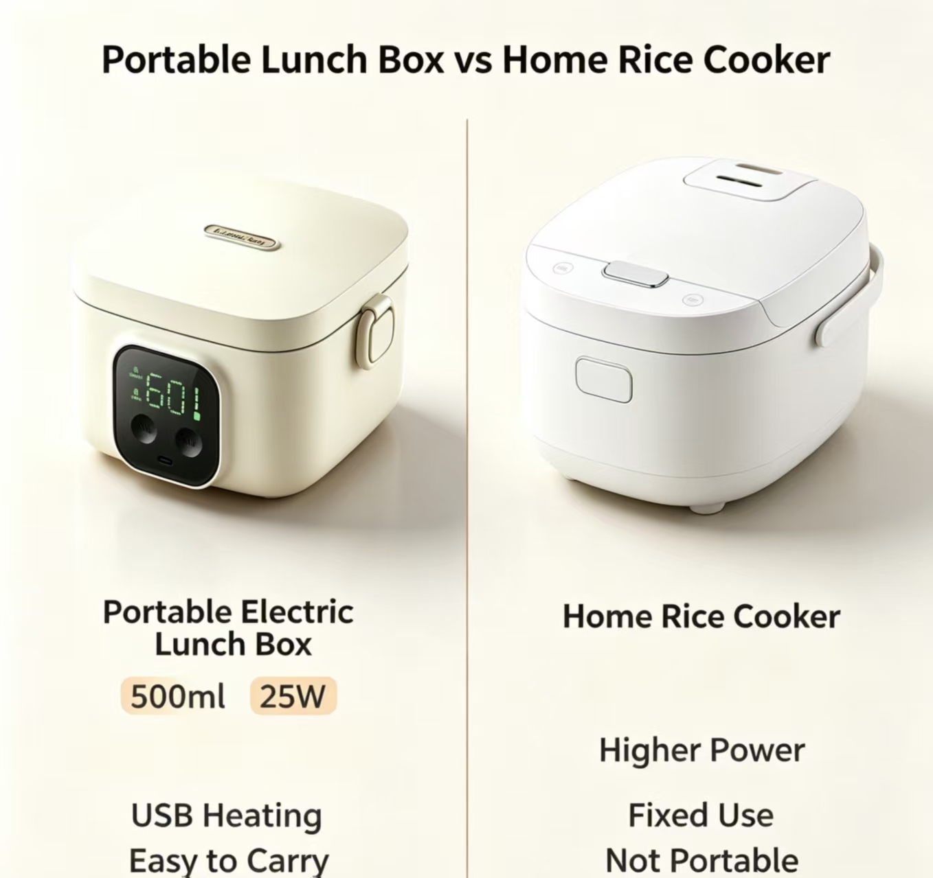 USB Electric Heating Lunch Box, 304 Stainless Steel Portable Food Warmer, 500ml Adjustable Temperature Food Heating Container, 3-4H Insulation for Picnic Camping Road Trips