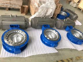 Rack and Pinion Aluminum Pneumatic Rotary Actuator Control Butterfly Valves