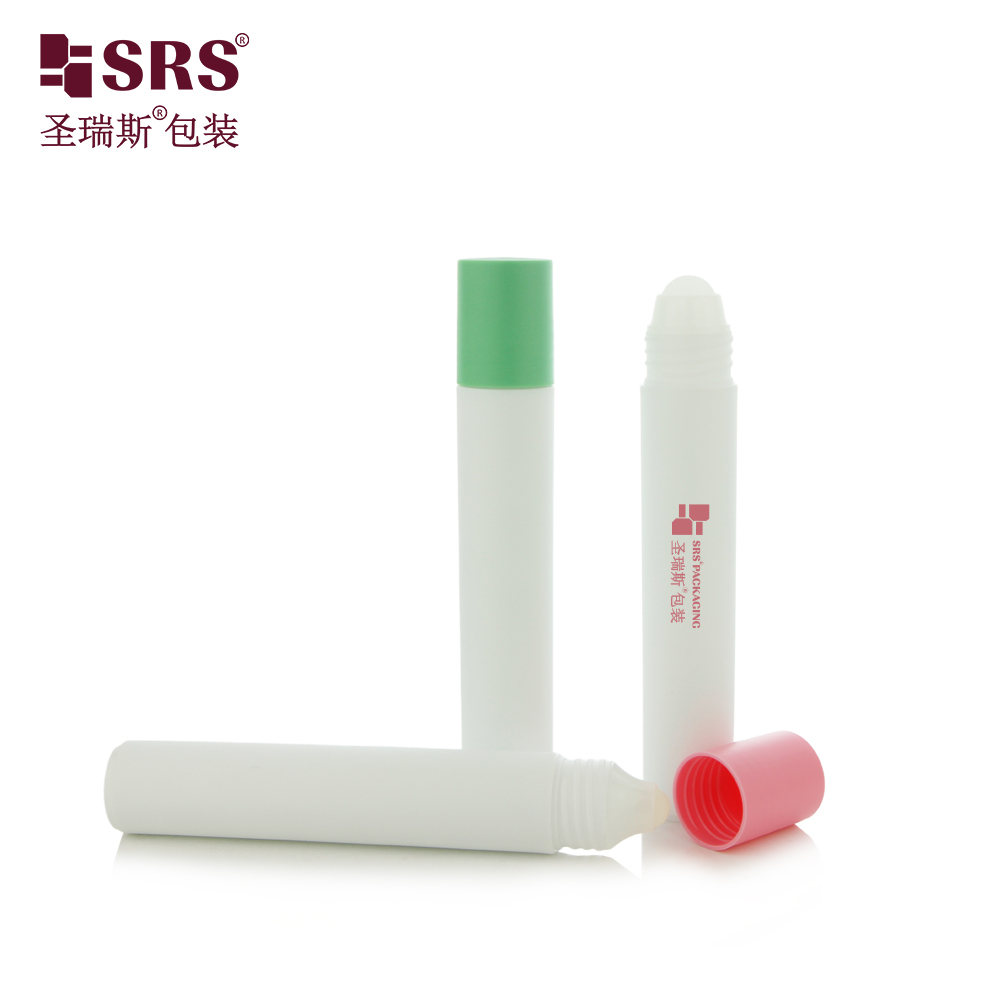 30ml Empty Plastic Roller Bottle with Flat Cap and Plastic Roller Ball, Refillable Travel Size Roll-on Bottle
