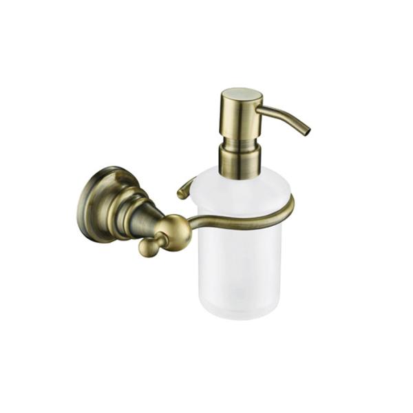 Wall Mounted Soap Dispenser Antique Brass With Brass Pump PP Bottle