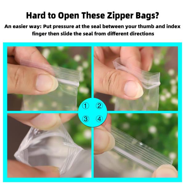 Embalaje de plástico transparente para polibolsas abiertas fácilmente