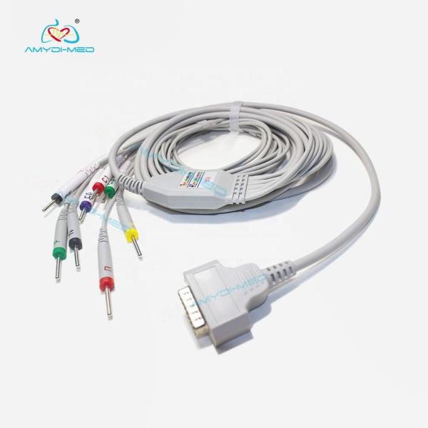 2.4M EKG Cable 10 Lead 15 Pins AHA ECG Cable With Leadwires For GE MAC500 GE MAC1200