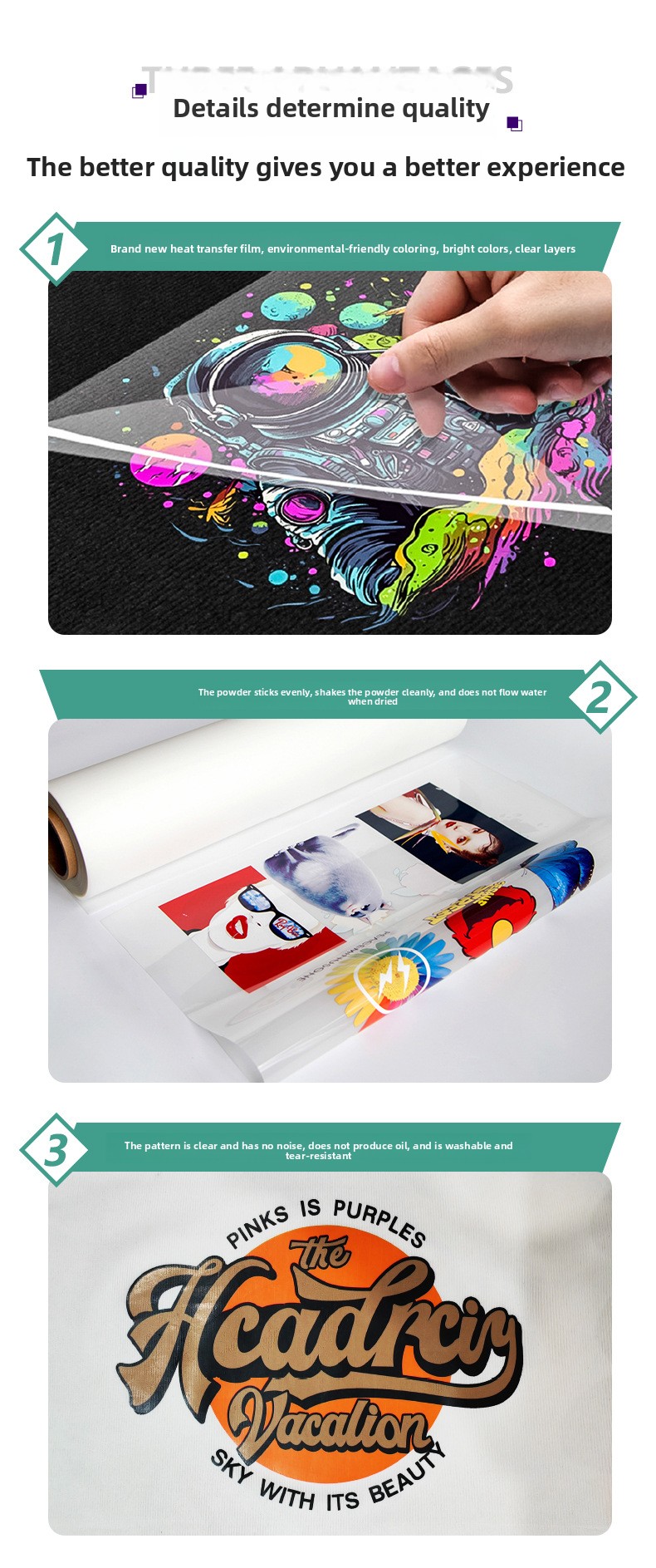 DTF Heat Transfer Printing Film Single Double Sided Offset Digital Direct Transfer Paper Film