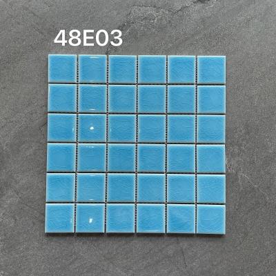 Blue Green Surface Ceramic Pool Mosaics Non Slip for Homestay Resort
