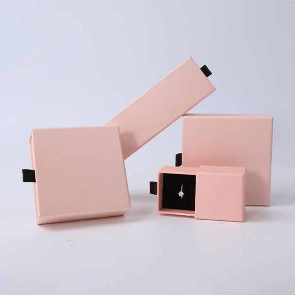 Rectangular jewellery Box Eco Friendly square paper pink drawer Jewelry Box