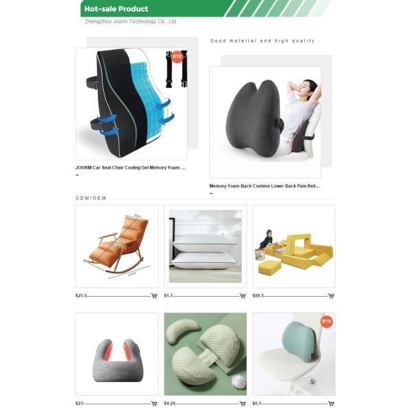 Hotel Memory Foam Car Chair Backrest Lumbar Support Cushion for Posture Correction