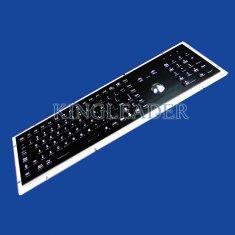 103 Keys Kiosk Black Metal Keyboard With Trackball For Panel Mount