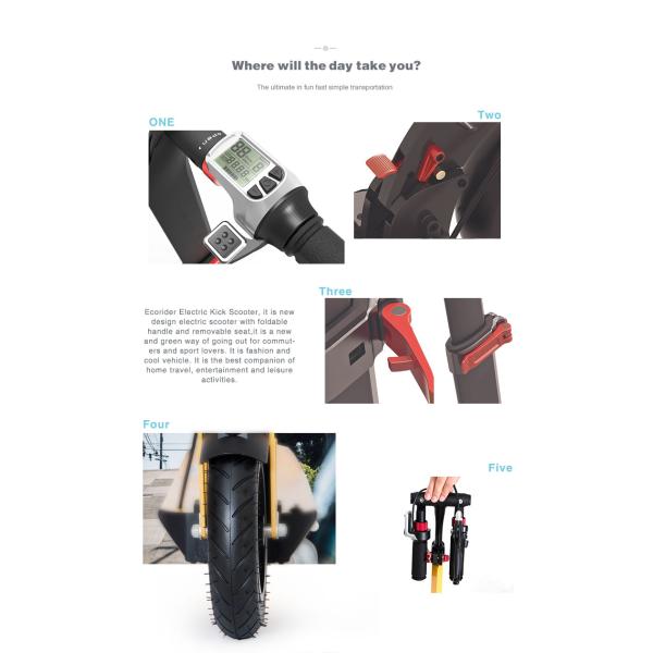 36V/10.4AH 2 Electric Two Wheel Scooter , Smart Balance 2 Wheel Standing Scooter