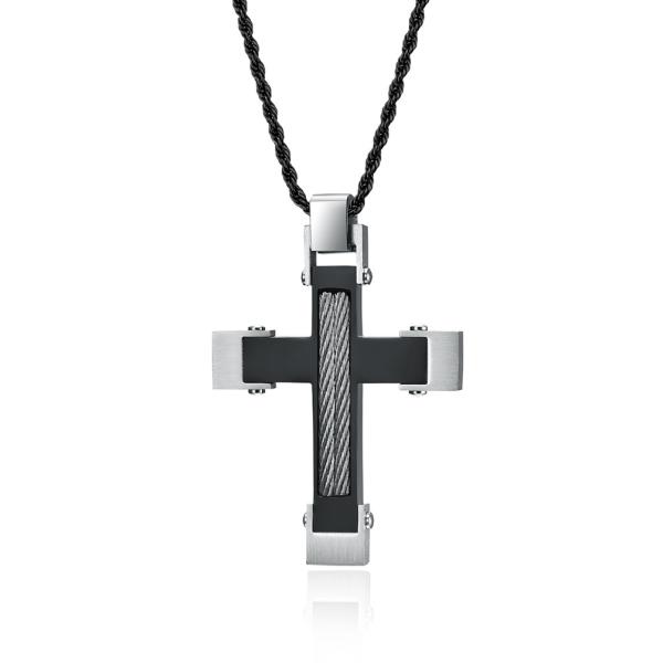 Fashion Men's Cross Design Stainless Steel Titanium Pendant Necklace Provide Mould Making And Making Service