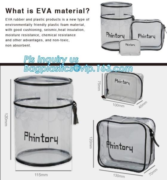 Non-toxic eco-friendly Standup Cosmetic PVC Bag With zipper Slider, Slider zipper bag plastic bag with zipper, slider zi