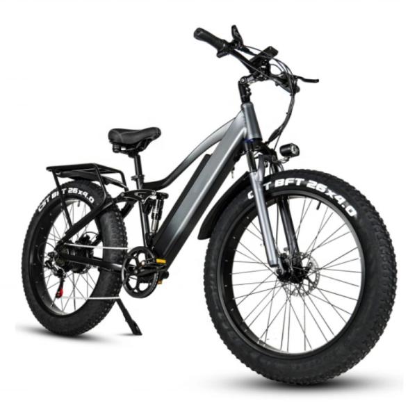 Fat Tire Electric Mountain Bikes For Adults 26 Inch 750W Motor 17Ah Lithium Battery
