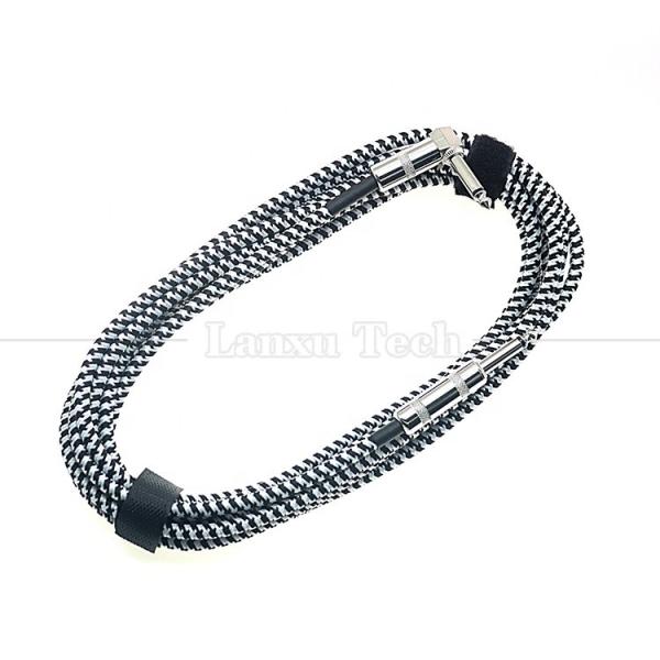 High Quality Durable Braided 3M 10FT Right Angle to Straight 1/4 inch TS Jack Instrument Electric Guitar Cable