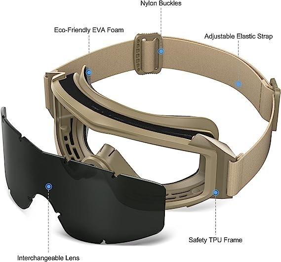 Tactical Airsoft Goggles Anti Fog Military Glasses, Ballistic Safety Goggles For Shooting Hunting