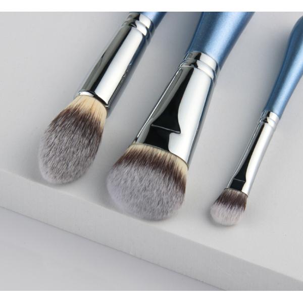 Le voyage de brosse de maquillage de 7 morceaux a placé avec la poignée de forme d'aubergine