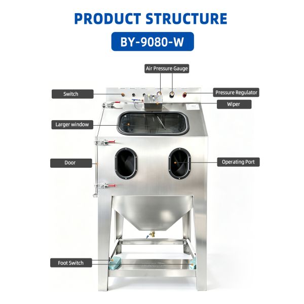 Wet Blasting Cabinet Water Circulation Dustless Sand Blaster vapor Blasting for Mold Rust Carbon Cleaning Slurry Blaster