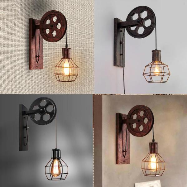 Corridor Living Room E27 Restaurant Rustic Iron Loft Cafe Pulley wall lamp (WH-VR-08)
