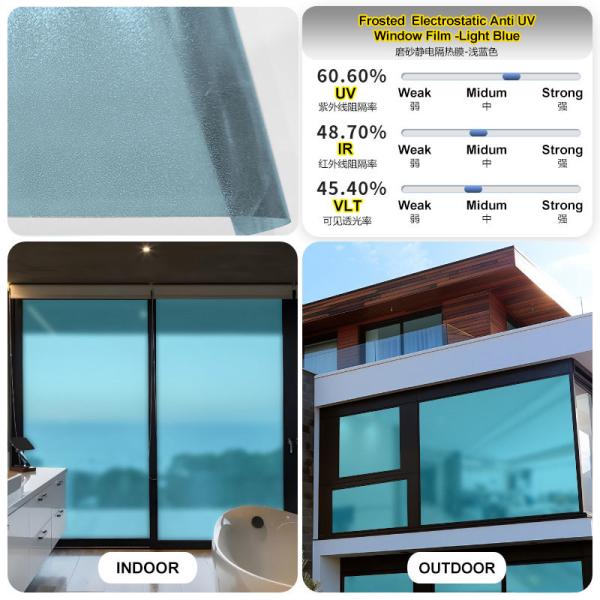 Static Building One-Way Mirror Window Tint UV Sun Blocking and Waterproof Decorative Solar Film for Home Office Window