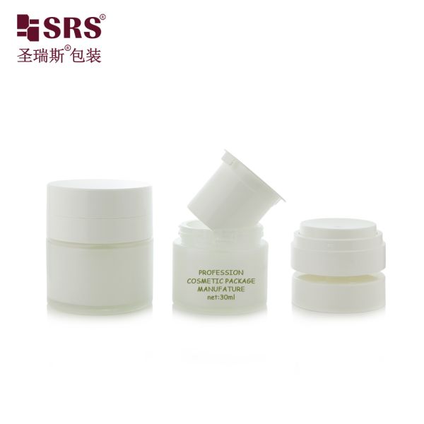 AB002 30ml 50ml Cute Luxury Glass Lotion Serum Bottle Replaceable Container Customization Painted Froested