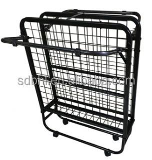 Metal Single Folding Bed with Mattress and Wheels Hostel Mail Packing N Wheels