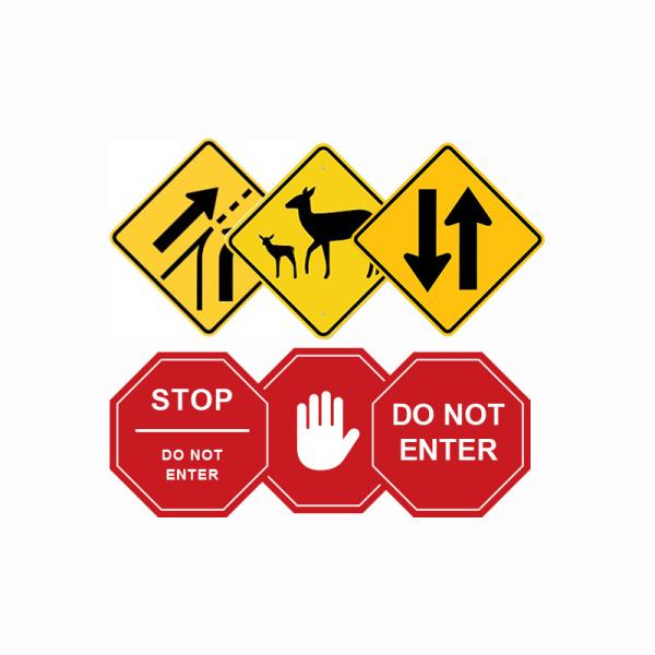 Aluminum Reflective Caution Traffic Signs For Roadway Safety