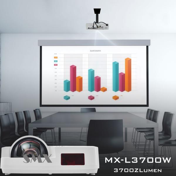 3700 Lumens WXGA Short Throw Projector 0.46 Throw Ratio Business Education