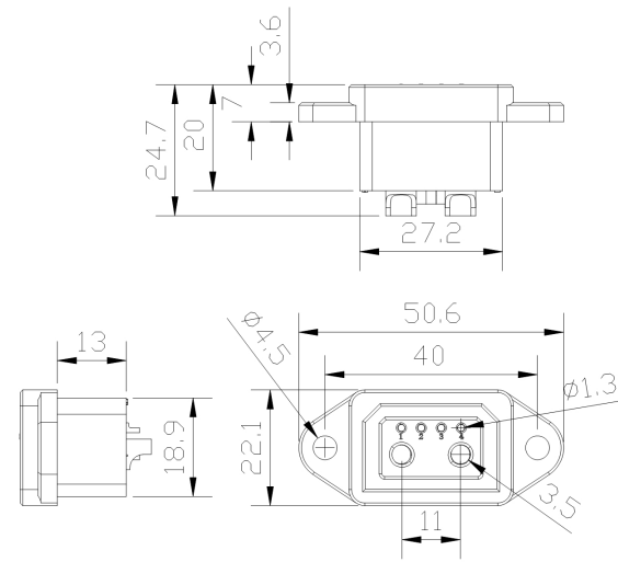 2+4P EV Charging Connector / Charging Socket — 2+4P EV Lithium Battery Terminal Connector for Charging / Discharging