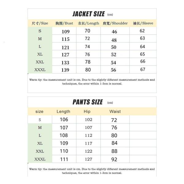 Tracksuit Set for Men Fitness Sport Jogger Zipper Jacket Two Pieces Sets