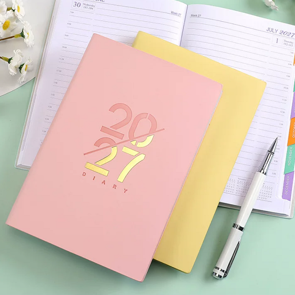 Flexible Soft Cover Daily Planner Diary Notebook With Ribbon Bookmark