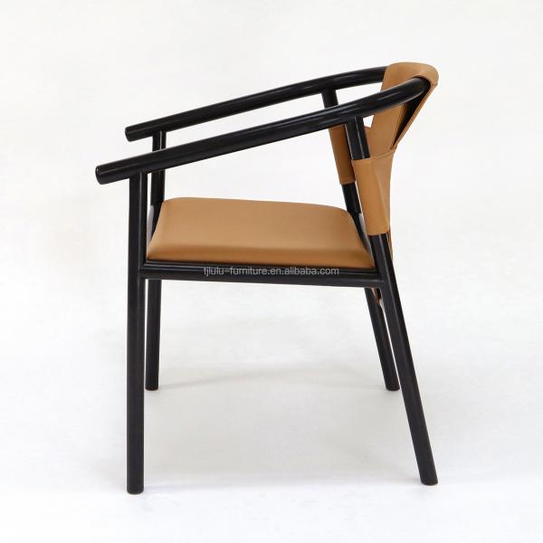 Vintage Luxury Artistic Customized PU Leather Upholstery Solid Wood Dining Chair for Restaurant Specific