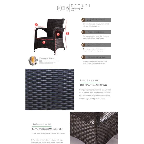 Minimalist New Nordic Courtyard Handmade PE Rattan Table and Chairs Sets